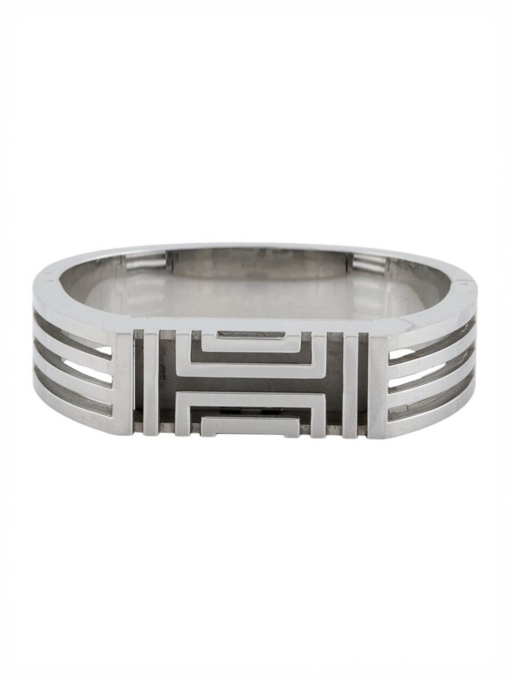 Tory Burch Silver Tone Fitbit Hinged Bracelet